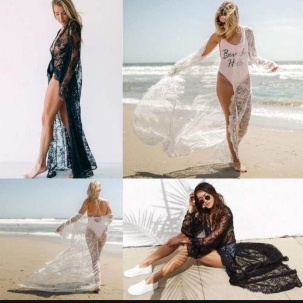 Elegant Black Lace Swim‎ Cover-Up - Picture 13 of 16